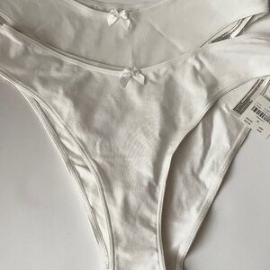 NWT Anthropologie The Lyrebird Cottoncloud Bikini Briefs Panties in White M
